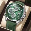 POEDAGAR Luxury Men Watch Luminous Week Date Digital LED Quartz Clock Alarm Dual Time Display Electronic Watches