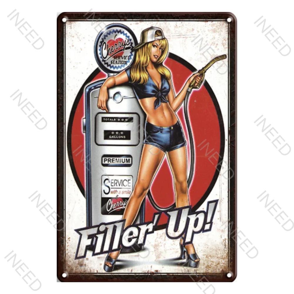 Vintage Metal Tin Signs  NGK Spark Plugs Gulf Garage Oil Motor Posters Wall Decoration Man Cave Cafe Club Retro Posters Plaque