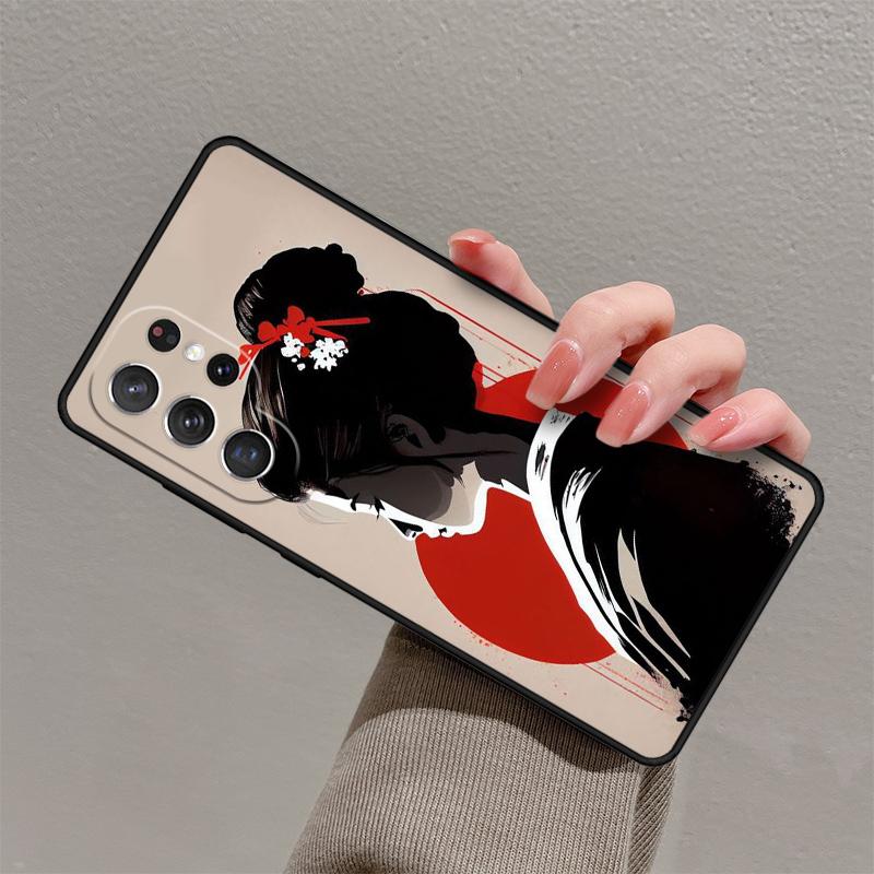 Samurai Warrior Geisha Phone Case For Samsung Galaxy S25 S23 S30 S21 S20 FE S24 S22 Ultra Note 10 20 Plus Silicone Cover lite