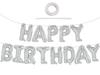 Gold Blue Happy Birthday Balloon 16Inch Foil Letters Birthday Sign Banner Bunting for Girls Boys Kids Adults Birthday Decoration