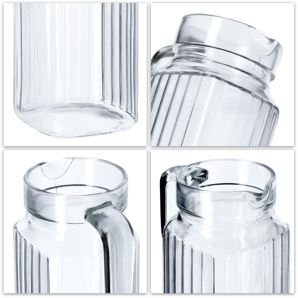 KADAX Capacious Glass Pitcher for Beverages Water Juice 1.1L