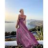 Ladies Summer New Sexy Chest Wrapped Bronzing Party Dress Solid Color Elegant Casual Big Swing Decoration Design Long Skirt