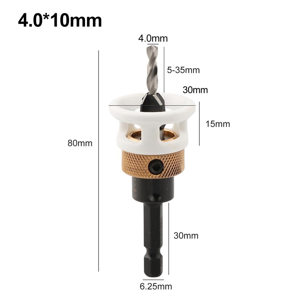Carbide Countersink Drill Bits Adjustable Countersink Drill Bits Hex Shank Design Depth Stop Drill Bits For Carpentry Projects