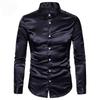 European Fit Men's Shiny Mercerized Cotton Long Sleeve Business Shirt