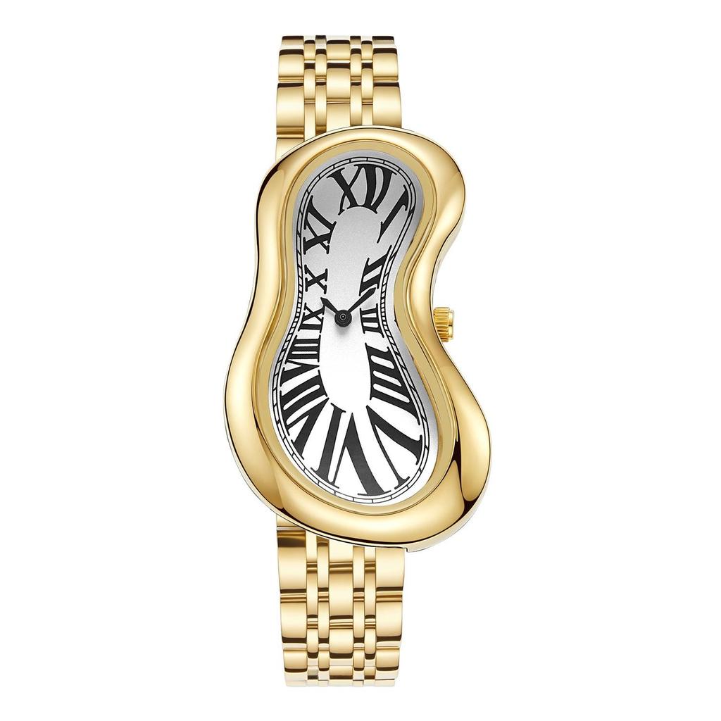 New Unique Melted Twisted Watch for Men and Women Y2K Watches Luxury Stainless Steel Strap Waterproof Quartz Wristwatches Gifts