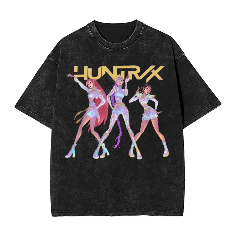 Jinu Saja Boys Kpop Demon Hunters Washed T Shirt Men Y2K Funny Casual T Shirts Summer Harajuku Tee Shirt Print Clothing