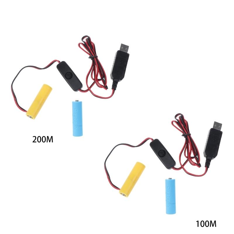 New 1.5V To 6V Universal AA/AAA Dummy Battery Adapter Detachable USB/Type C Battery Eliminator Cable With On/Off Switch Reusable