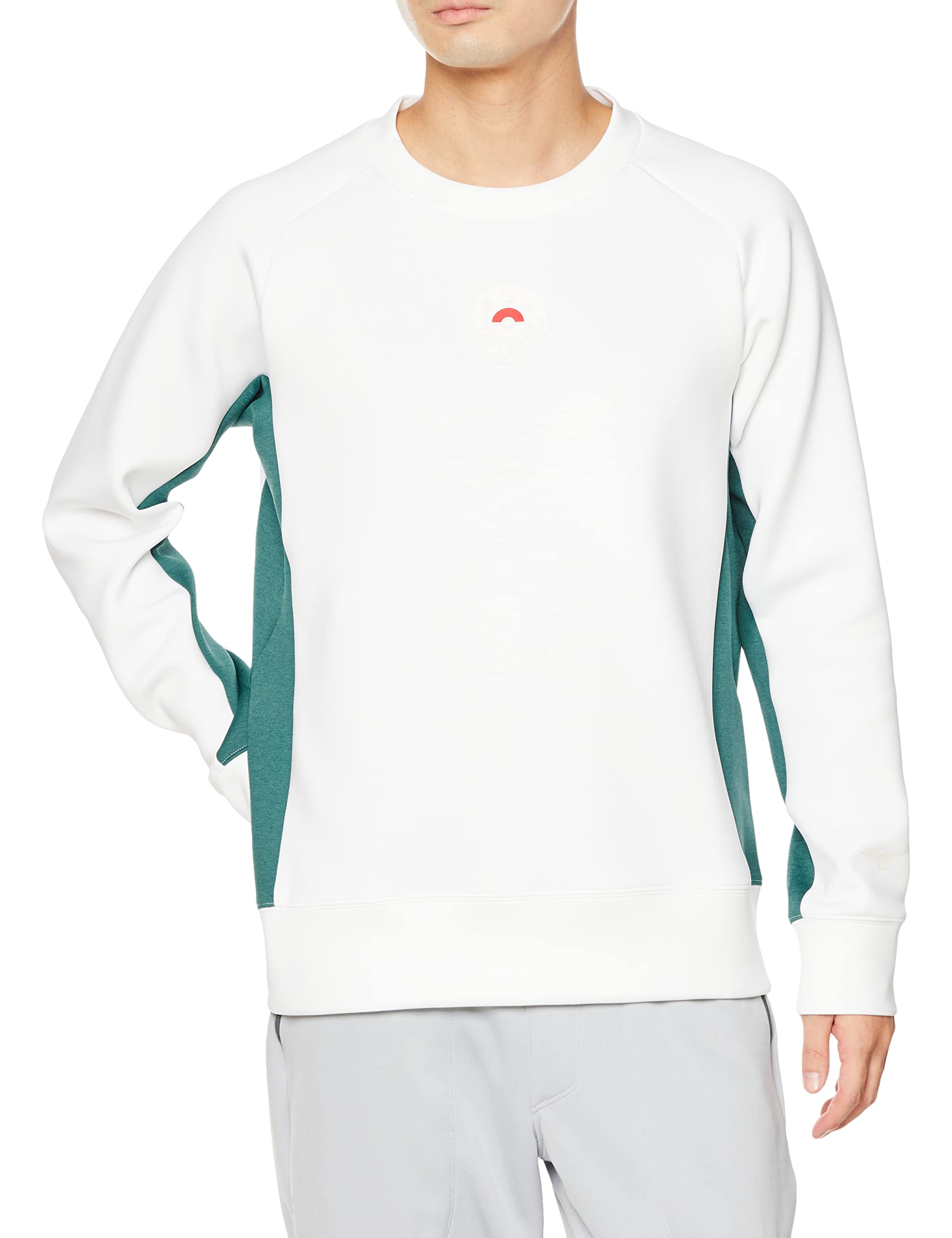 

Mizuno Training Stretch Crew Neck White with Green XL Pokémon Sweatshirt, 32MC2P52, Heather,