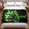 Coperta Morbida a Tema Motociclista Biker Stampa Personalizzata con Nome Testo Coperta Calda Decorazione per Casa Divano Camera da Letto