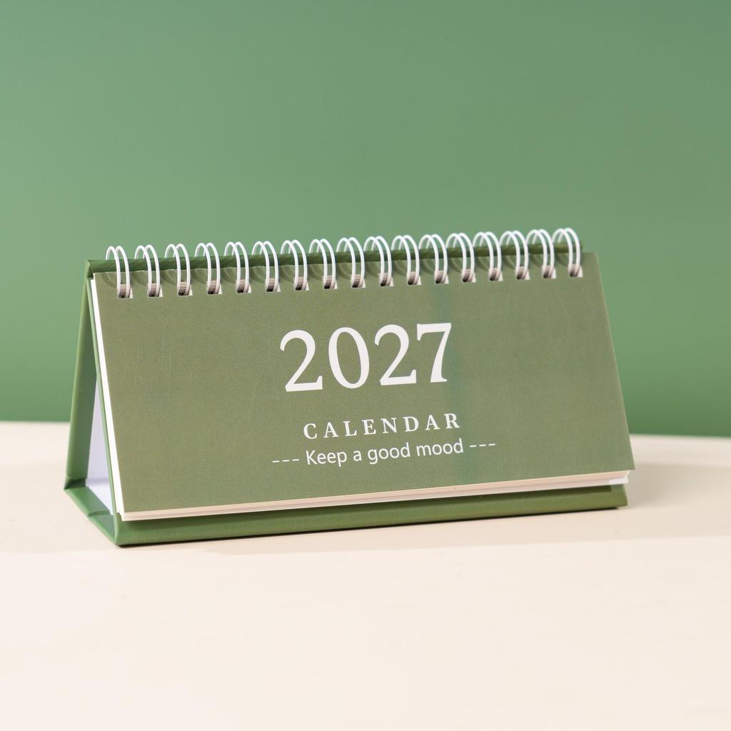 2027 Simple & Fresh Desktop Planner Notebook - English Version