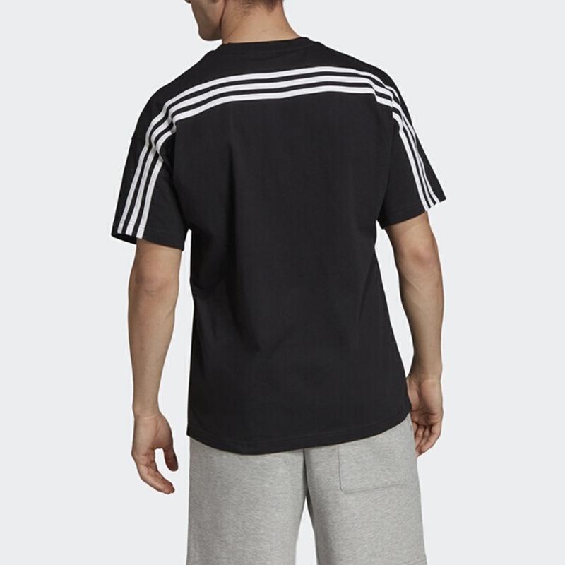 Adidas 3-Streifen Trainings-Rundhals-Kurzarm-T-Shirt Herren Tops Schwarz EB5277