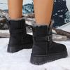 Faux Suede Chunky Platform Snow Boots Women Winter Warm Long Plush Ankle Boots Woman Thick Sole Non Slip Cotton Padded Shoes 41