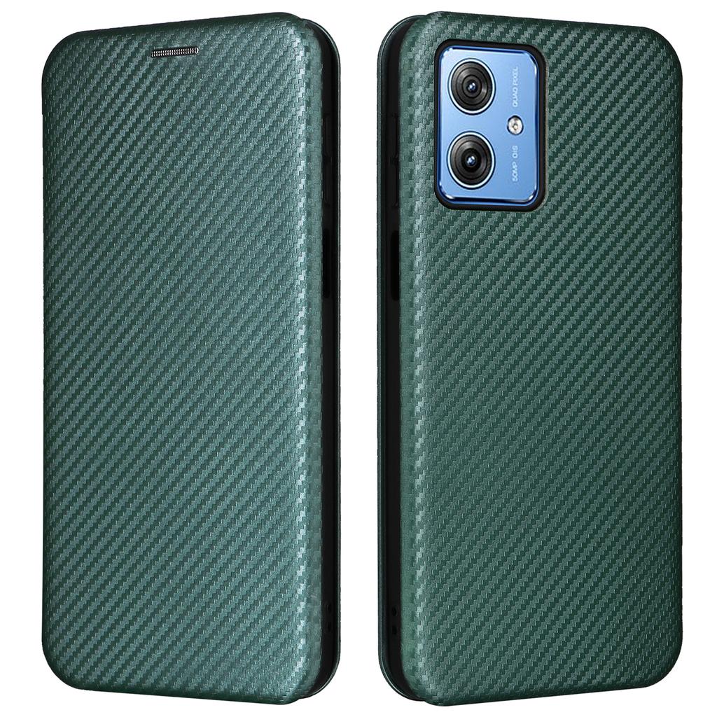For Motorola Moto G64 5G Case Carbon Fiber Texture Leather Cover with Card Slot