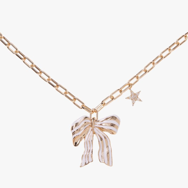 trimarch Chunky Ribbon Necklace / White