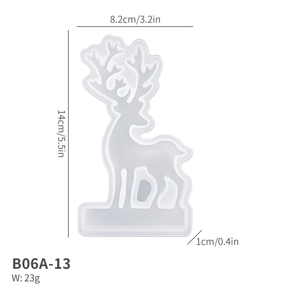 Christmas Series Candle Holder Silicone Mold DIY Snowman Elk House Candlestick Ornament Resin Mould 3D Gypsum Crafts Home Decor