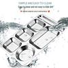 Engravable 304 Stainless Steel 6-Compartment Dinner Plate
