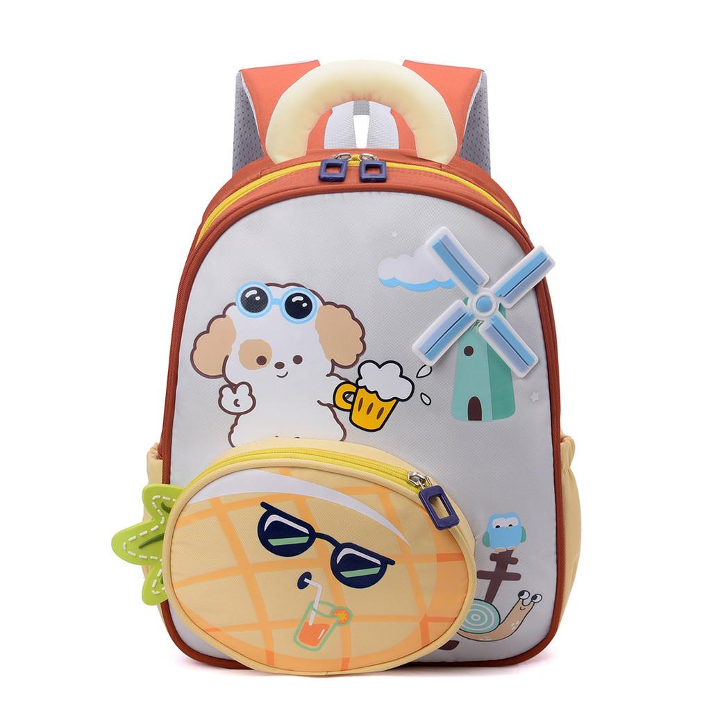 

Cartoon Kids School Backpack With Breathable Oxford Fabric For Preschool Children Orange