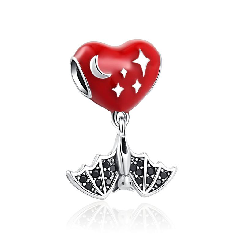 Fashion 925 Silver Halloween Gift Cross Angel Bat Clown Phoenix Charms Beads Fit Original Bracelet Trinkets Accessories