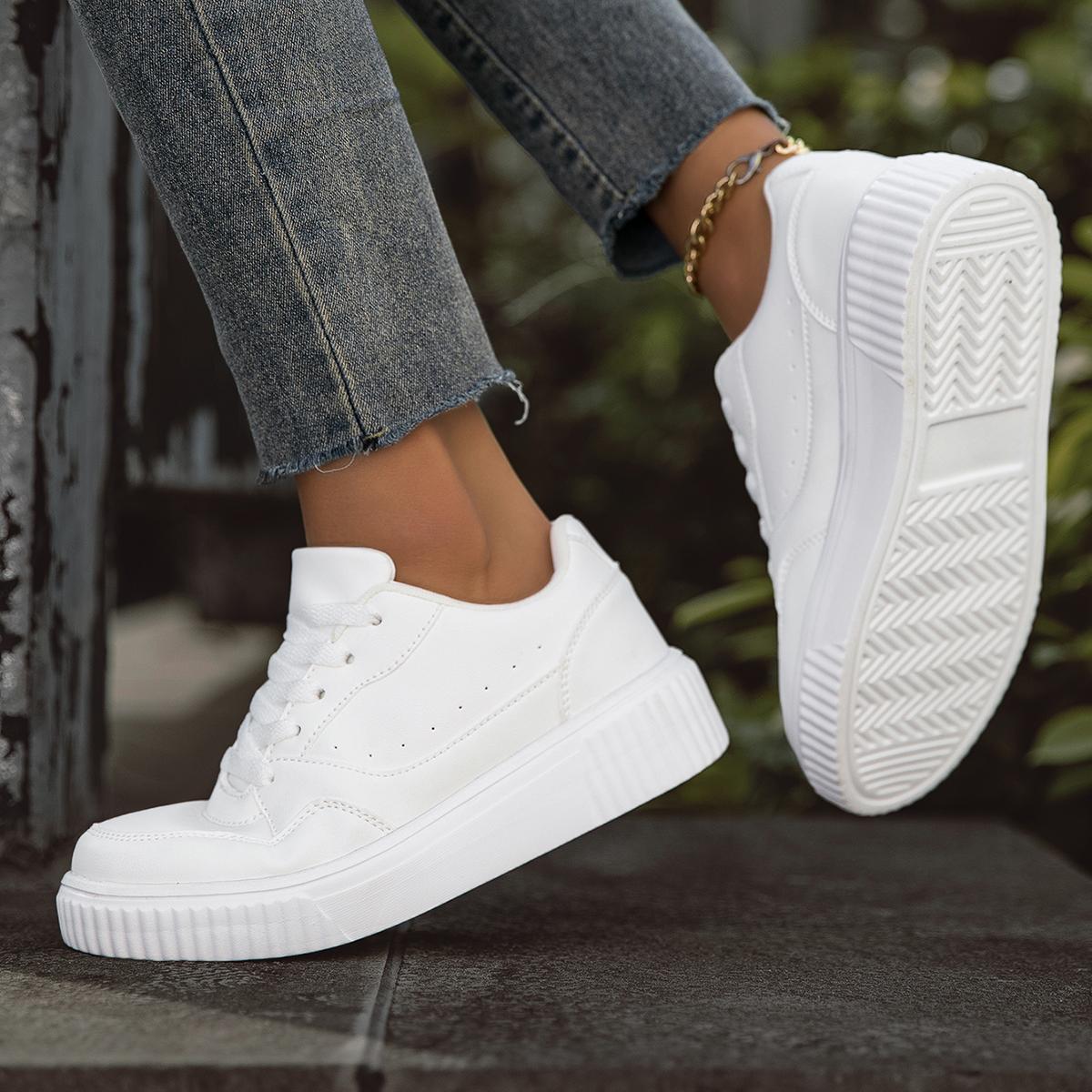 

White Women s Casual Skateboard Sneakers Fashionable Outdoor Walking Tennis Shoes for Men And Women Sports Running Footwear 36 білий