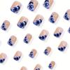 Purple French Floral Style Wearable Nails - 24 Removable Pieces