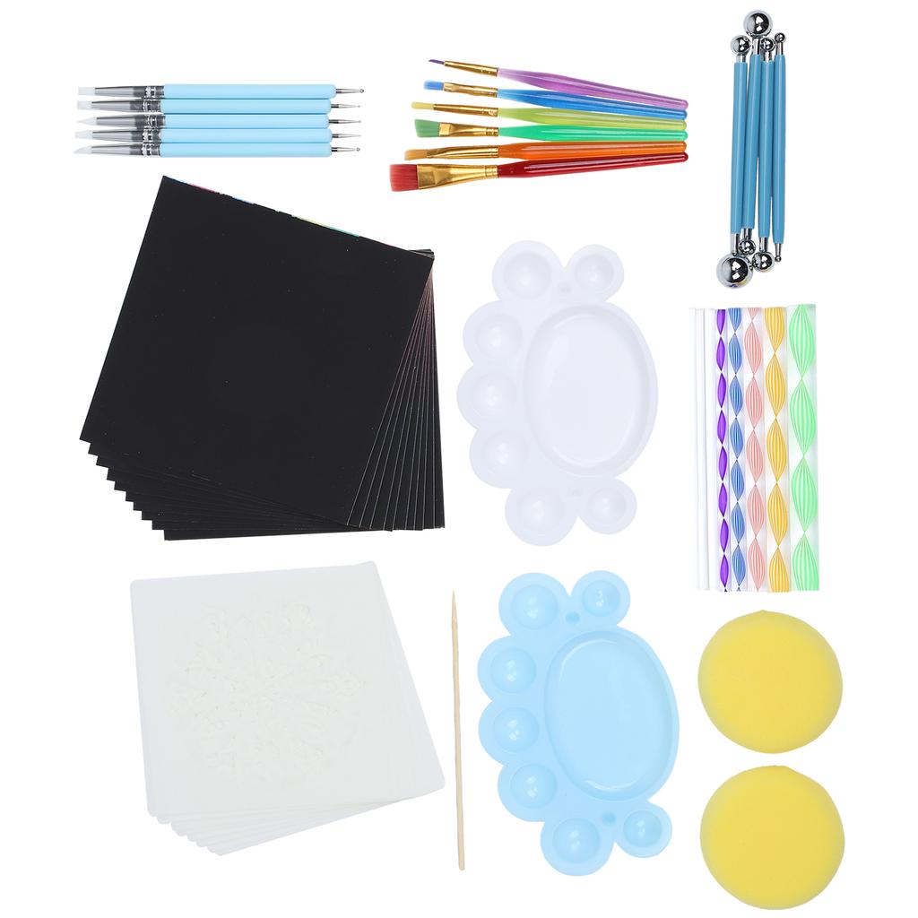 47Pcs Mandala Dotting Tools Set DIY Art Painting Template Mini Easel Accessories