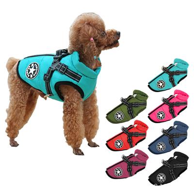 Cappotto in cotone per cani autunno e inverno per animali domestici, spesso, con petto e schiena, in un unico pezzo