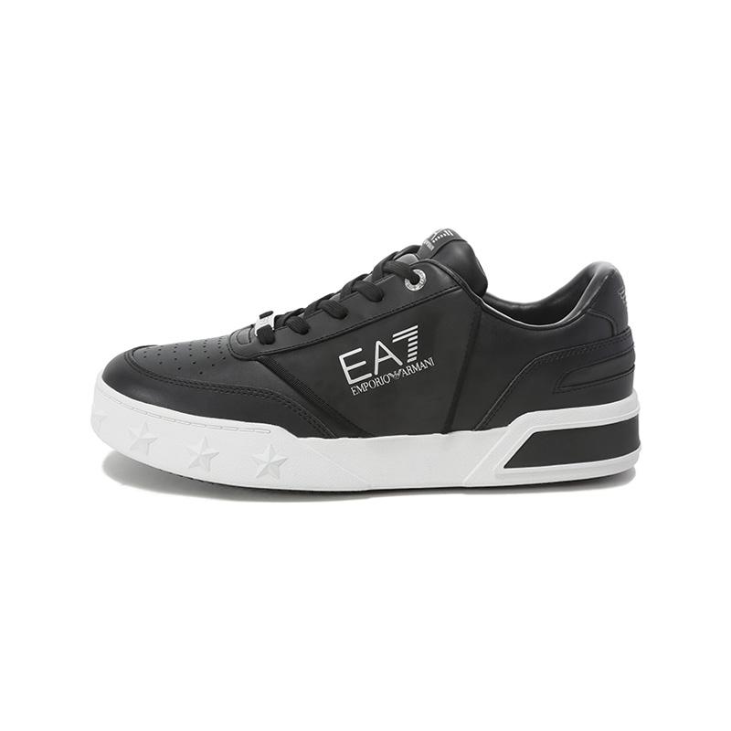 Emporio Armani EA7 Кеды унисекс с круглым носком на толстой подошве, на шнуровке, с логотипом, низкие Черный X8X121XK295S342 38⅔