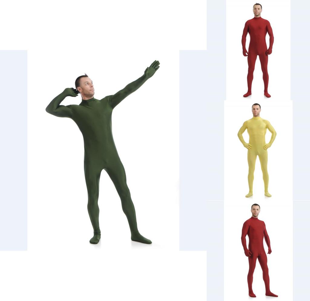 Sleek Lycra Spandex Party Costume Bodysuit Catsuit Unitard Without Hood Hands