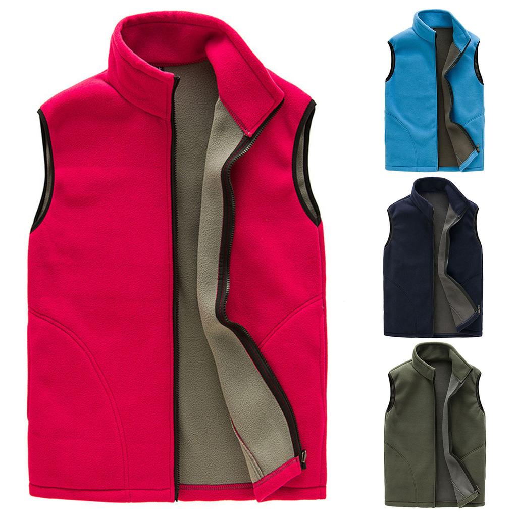Men Couples Zip Outdoor Winter Warm Sport Vest Sleeveless Pockets Jacket Coat