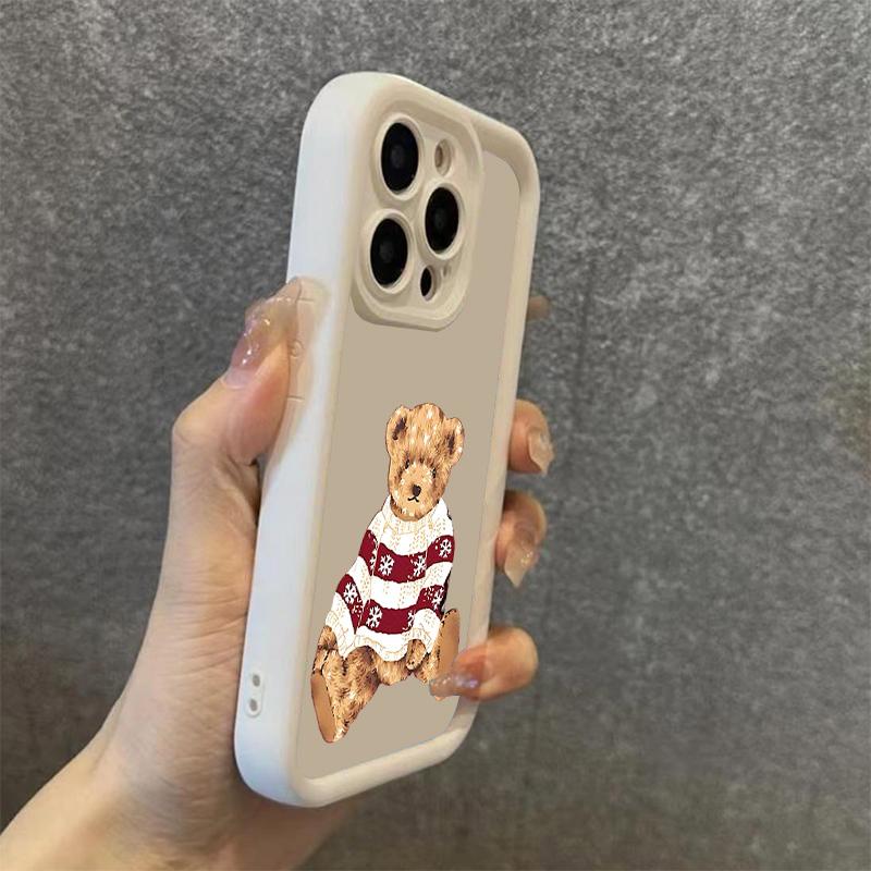 Cute Winter Bear Pattern Phone Case For Xiaomi Redmi Note 14 13 12 11 Pro Plus 4G 5G 12S 11S Redmi 15C 14C 13 Silicone Cover