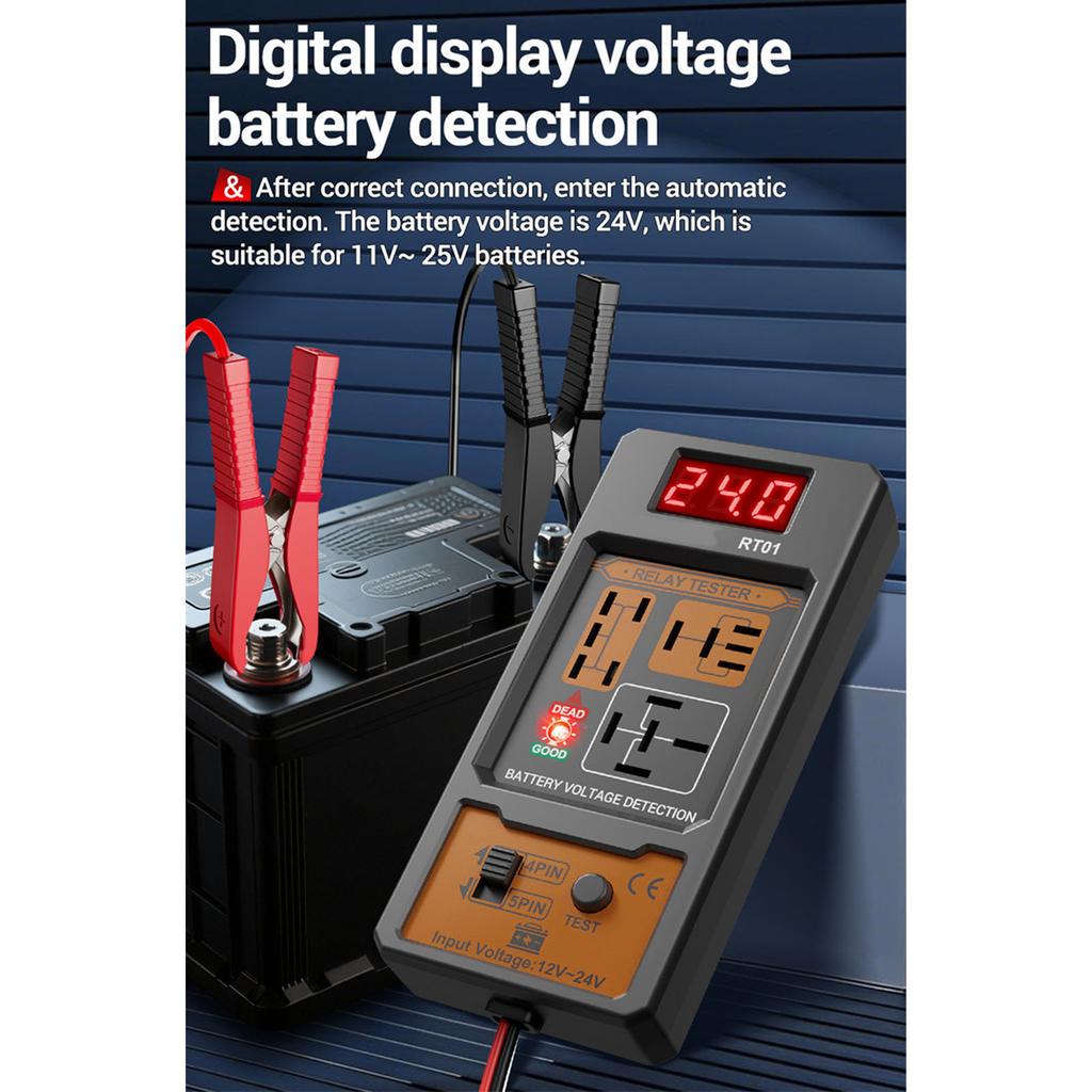 12v 24v Digital Car Relay Tester Analyzer Automotive Diagnostic Tool For 4 Pin 5 Pin Relays