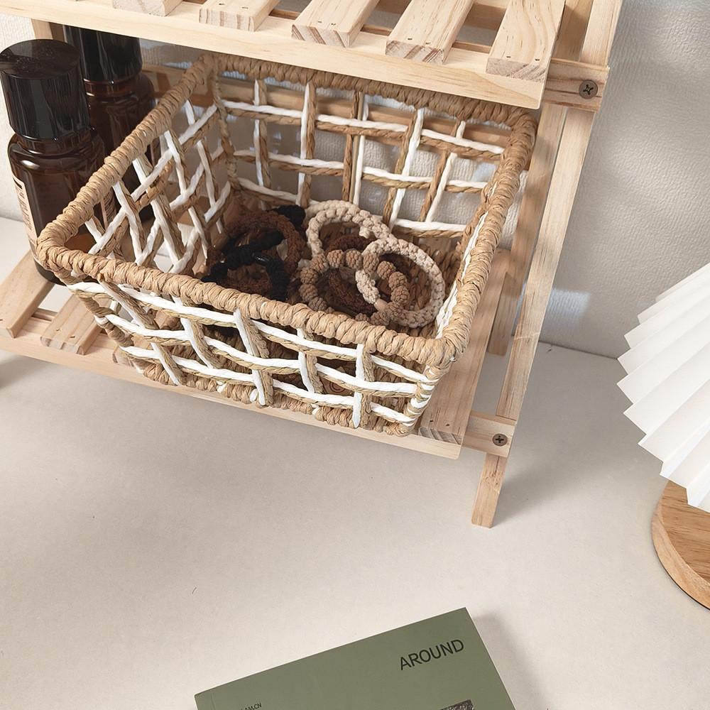 Style Handmade Paper Rope Woven Storage Basket For Jewelry And Snacks Organizer