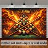 2D Vintage Feuer Billard Kulisse, Pool Billard Fotografie Hintergrundtuch für Bar & Party