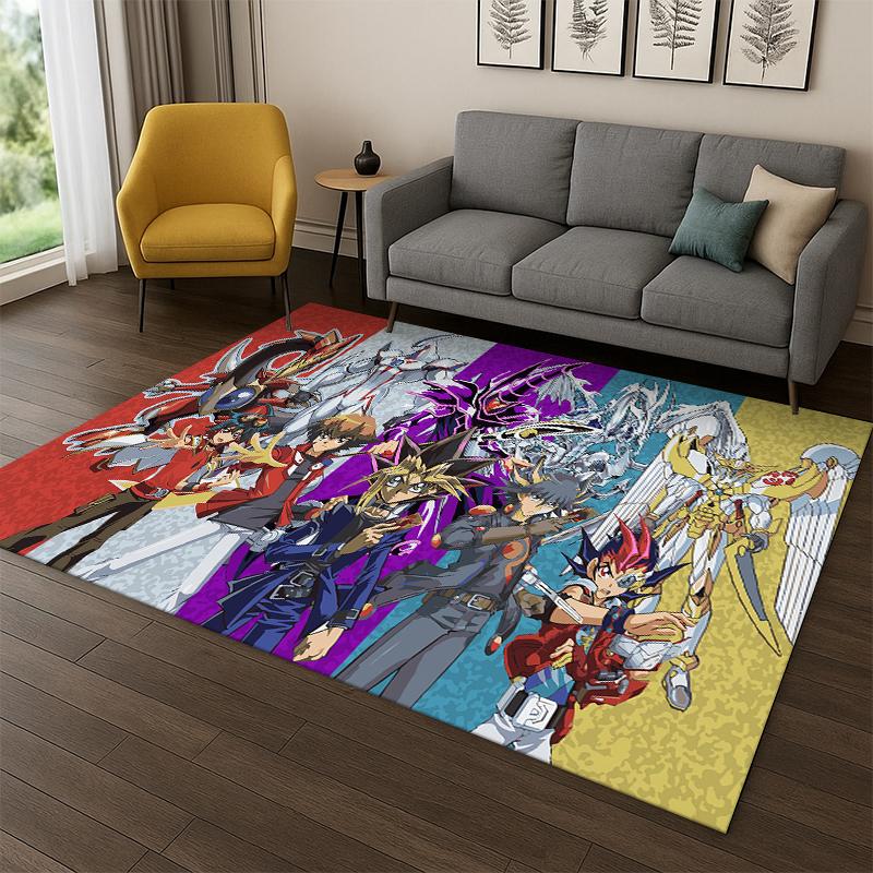 Yu-Gi-Oh Monster Card Cartoon Anime Carpet Rug for Bedroom Living Room Sofa Doormat Home Decor,Kid Game Area Rug Non-slip Gift