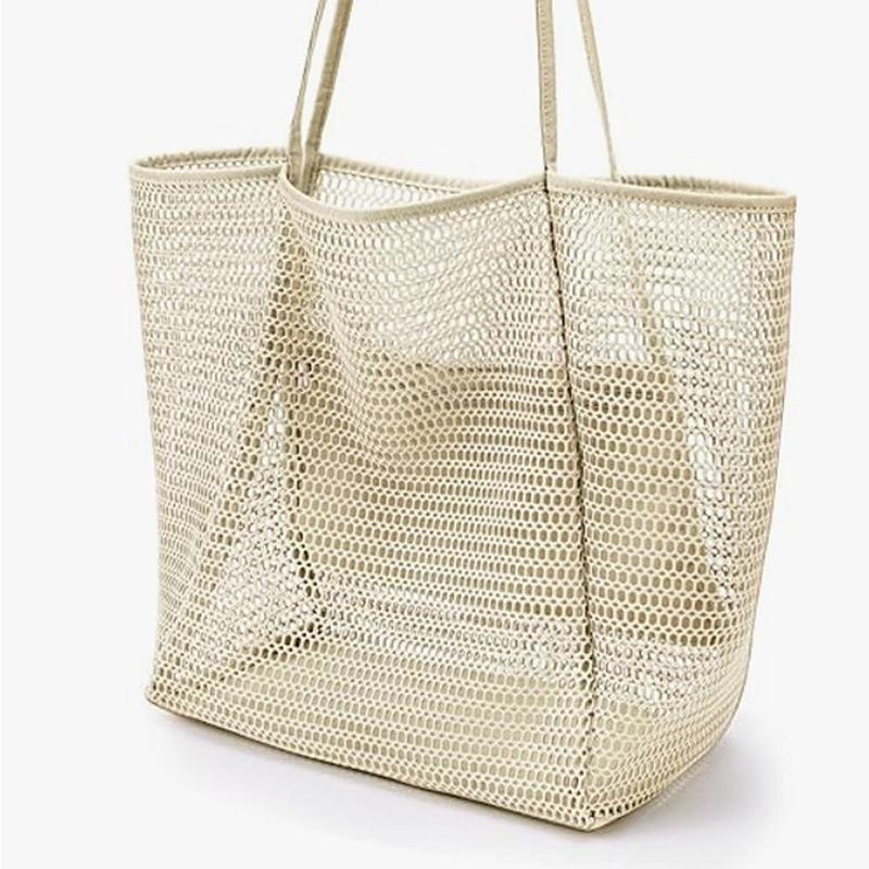 Borsa a mano grande da donna in rete con tasche multiple per viaggio, uscite e nuoto