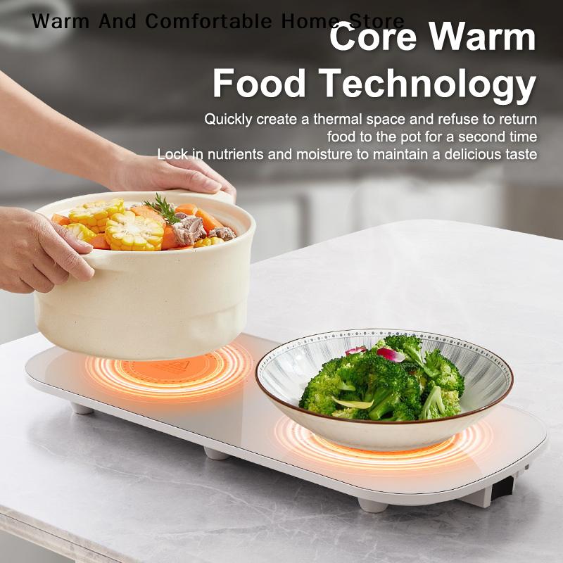 Electric Heating Plate Food Warmer Mat Silicone Dining Table Fast Warming Food Coffee Heater Tray Foldable Food Warming Plate