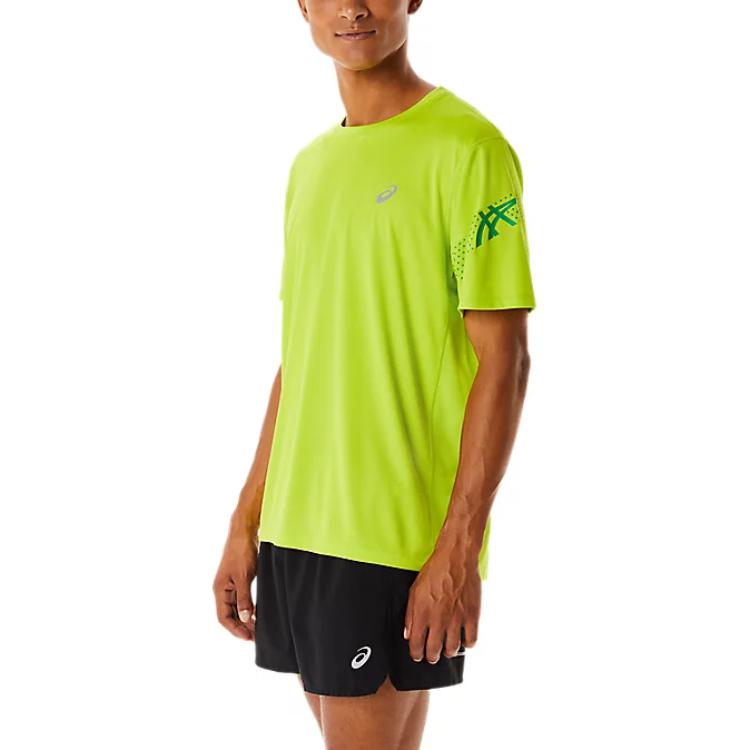 Asics Round Neck Pullover Quick-Dry Sports Short Sleeve T-Shirt Men Tops Green 2011C836-302