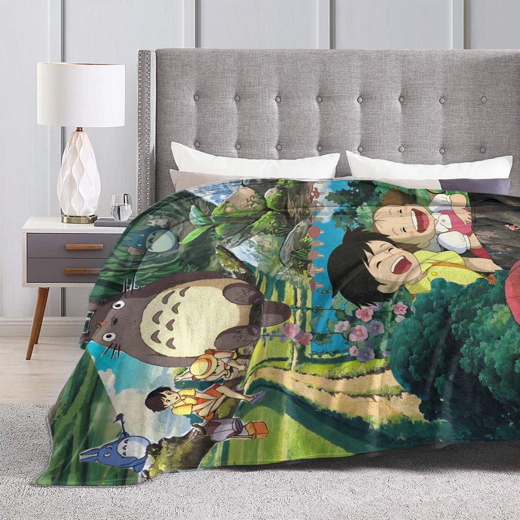 T-Totoroes Cartoonfilm Deken Meerdere Maten Warm Gezellig Pluizig Plaid Dekens voor Bank Sofa en Bed
