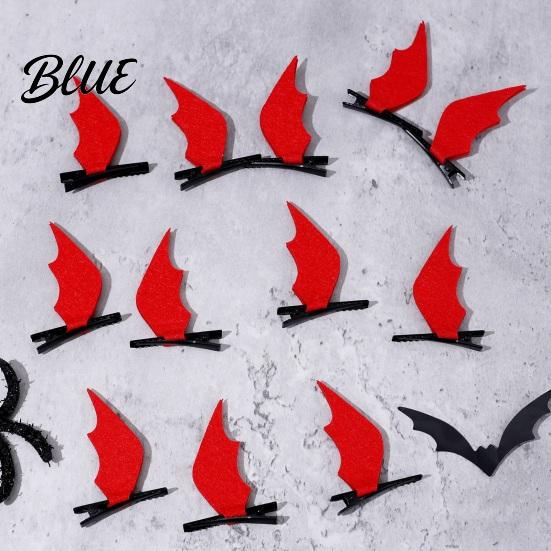 Lightweight Non Woven Hair Clips 2Pcs Halloween Red Bat Wings Clips 3D Wing Hairpin Funny Party Decorations Gothic Pins Cute Accessories for Women