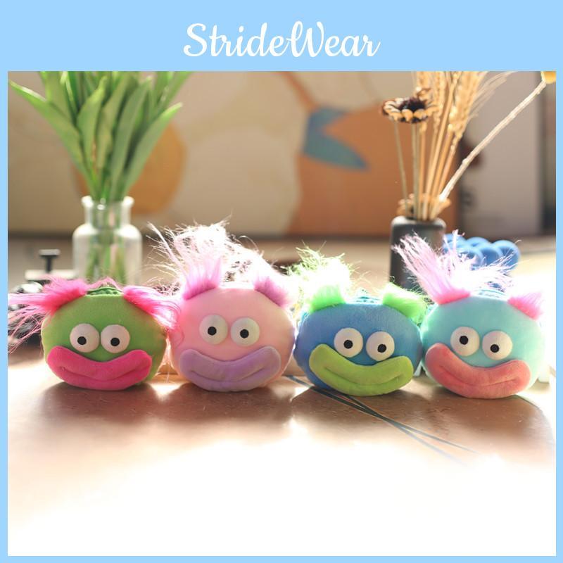 Adorable Big-eyed Sausage Plush Doll Keychain With Soft Pp Cotton Filling