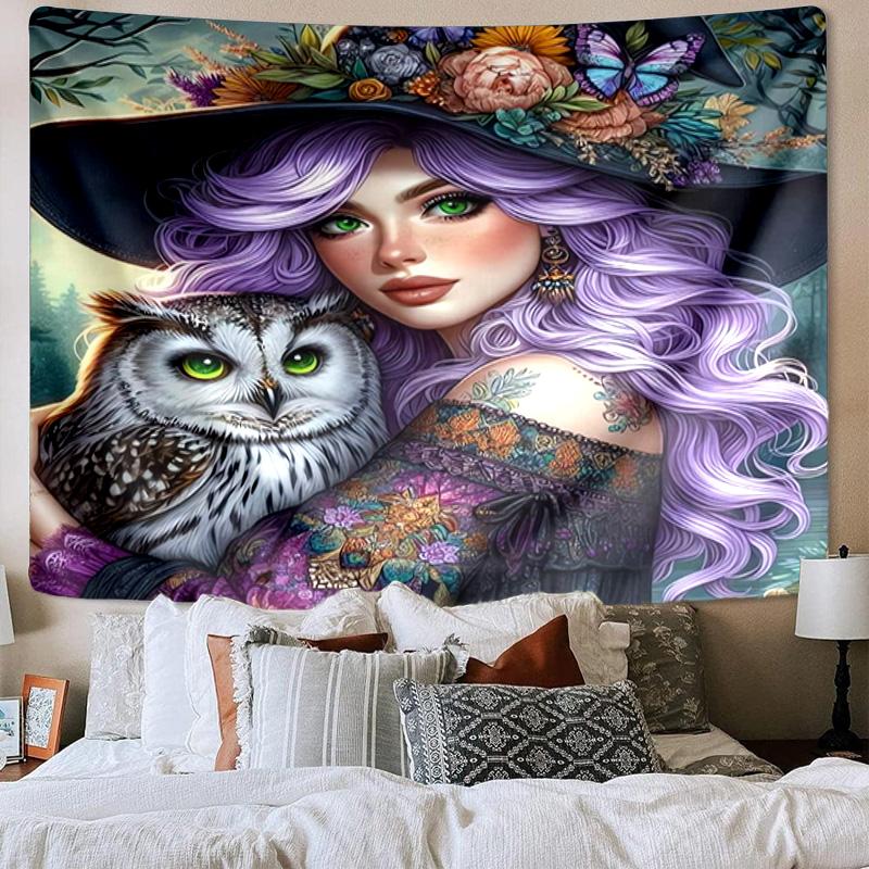 Witchcraft In The Moonlight Tapestry Room Decoration Wall Hanging for Living Room Bedroom, dormitory, Birthday and Christmas gifts