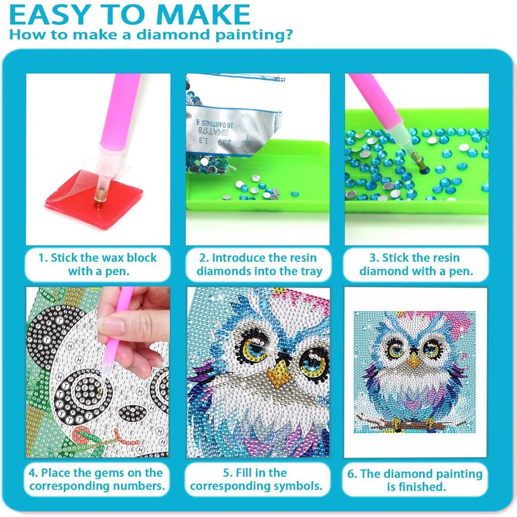 Full Drill 5D DIY Diamond Painting Kit Cute Animal Diamond Art Painting Set Suitable For Adult Beginner Home Wall Decor