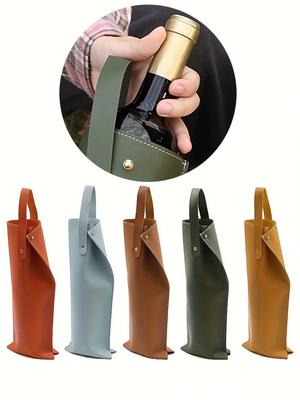 Leather Handheld Red Wine Gift Bag - Fashionable, Portable, and Protective Wine Bottle Carrier