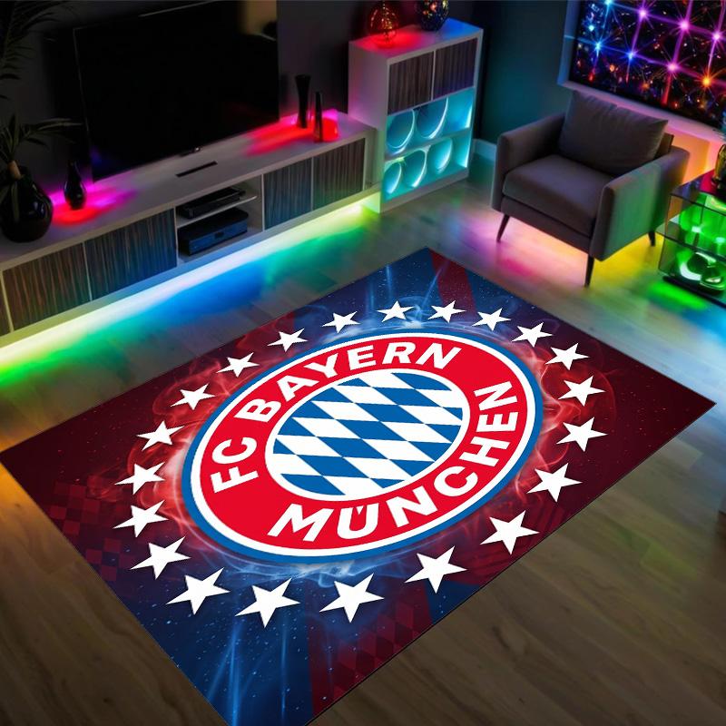 Diseño del Bayern de Múnich Alfombra de Terciopelo de Cristal Acogedora No?Alfombra Estampada Antideslizante Para Dormitorio Sala de Estar Entrada