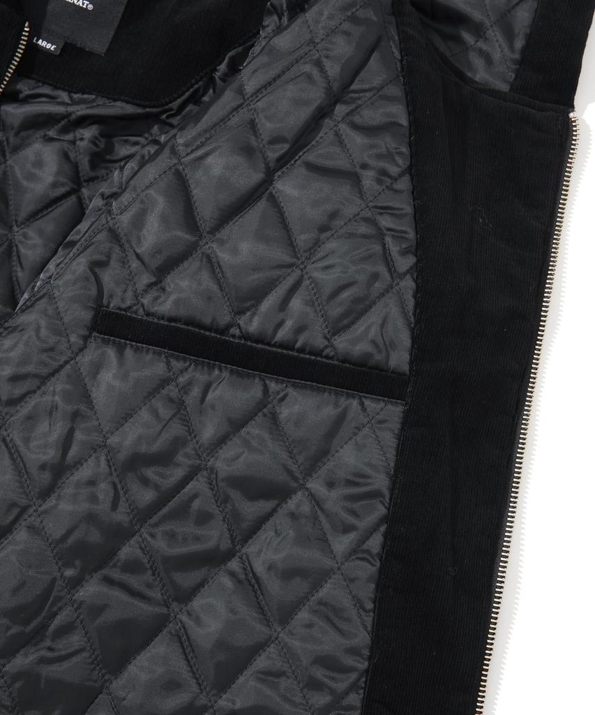COVERNAT C Logo Corduroy Hoodie Jacket Black