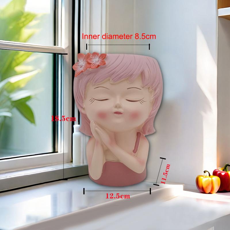 Face Planters Pots Tabletop Decorative Decor Flower Vase Statue Fairy Flowerpot For Cafe Kitchen Drawing Room Bedroom Office