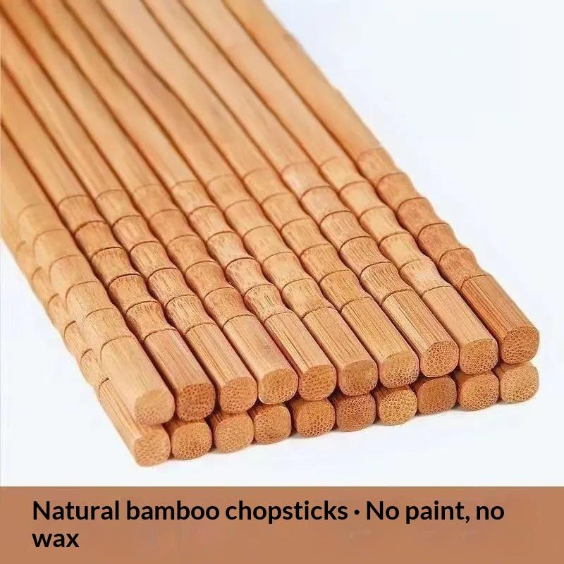 10 Pairs Biodegradable Bamboo Chopsticks Reusable Natural Tableware for Sushi Noodle Zero Waste Home Daily Dining