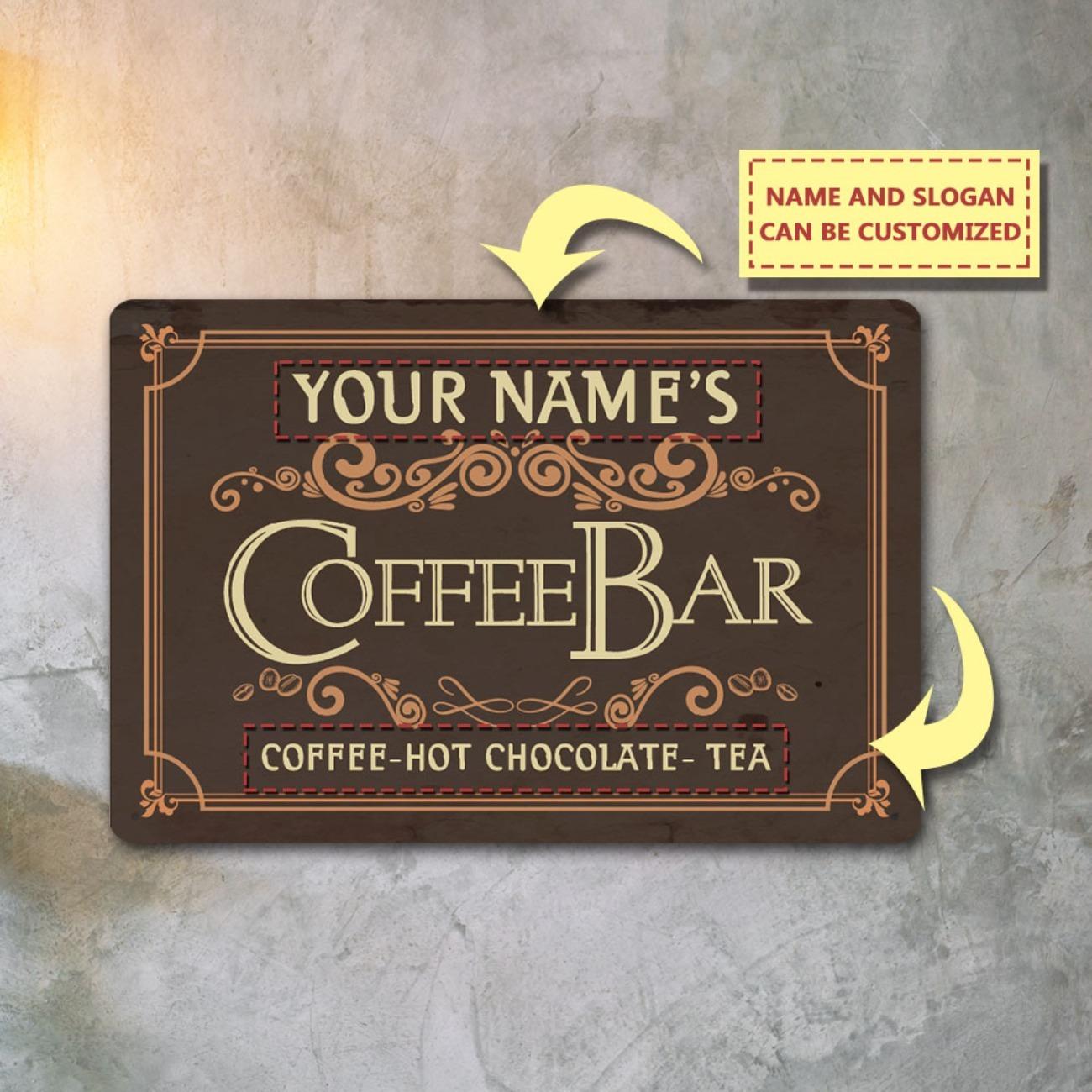 

1pc Personalized Cafe Metal Sign Home Decor Coffee Bar Decorative Plaque білий