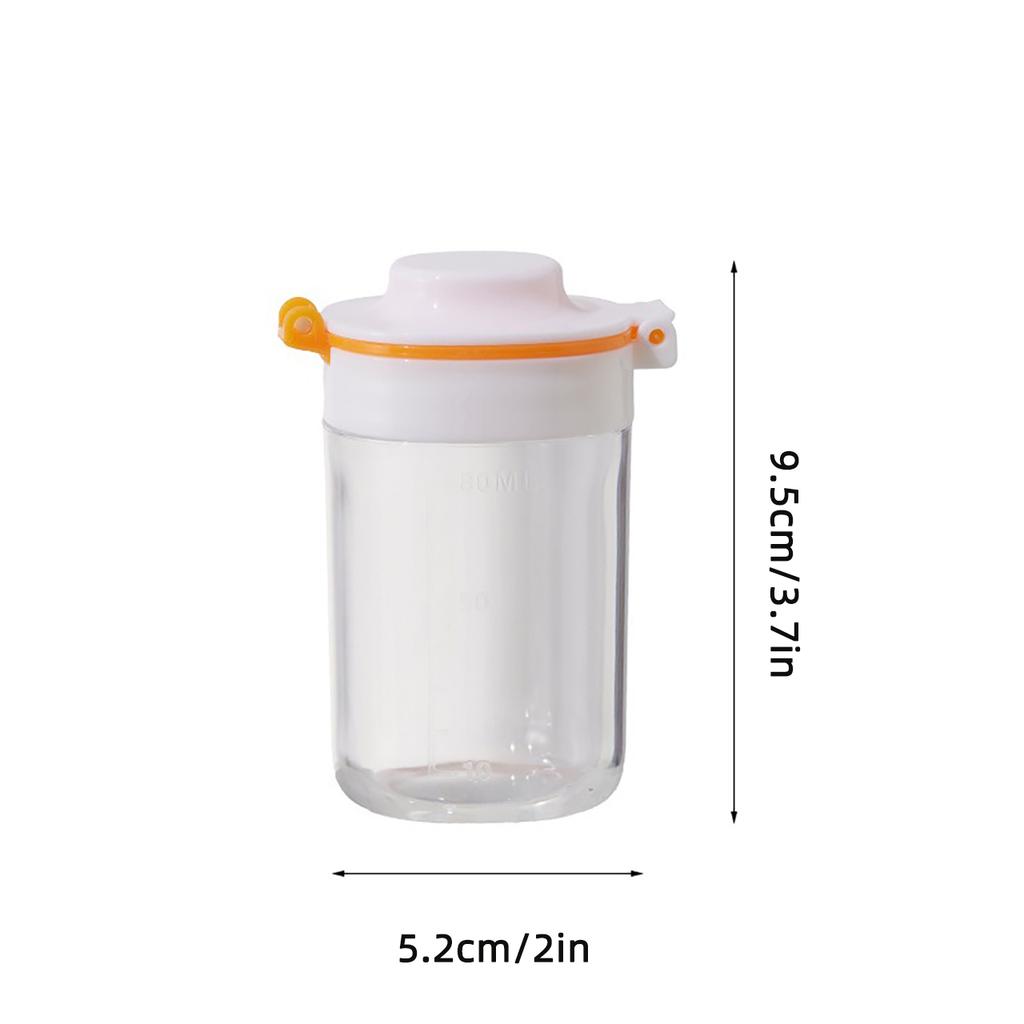 80ml Double Lid Portable Baby Formula Dispenser Travel Milk Formula Storage Bottle Salt Seasoning Containers Feeding Essentials