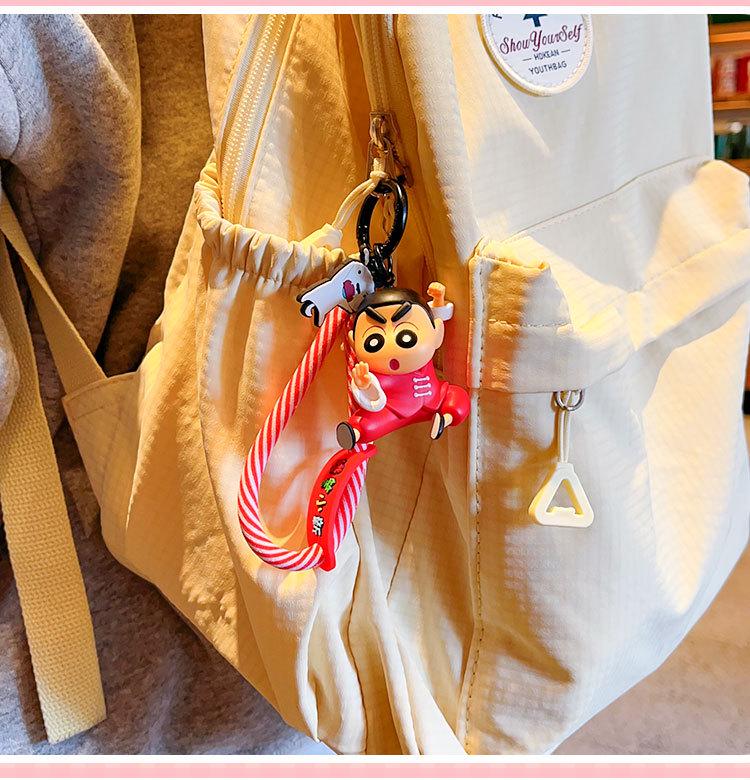 Crayon Shin-chan Doll Keychain: Cute Couple Backpack Pendant & Student Gift Ornament